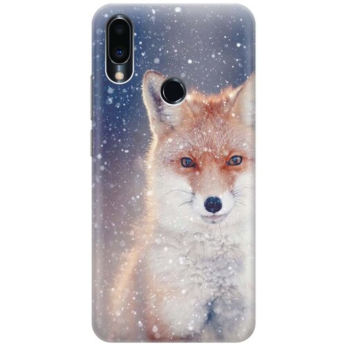 фото Cиликоновый чехол на meizu note 9 / мейзу ноут 9 с принтом "лисица в снегопад" gosso