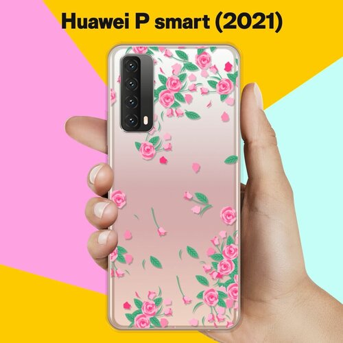Силиконовый чехол Розочки на Huawei P Smart 2021 силиконовый чехол жираф на акуле на huawei p smart 2021 хуавей п смарт 2021