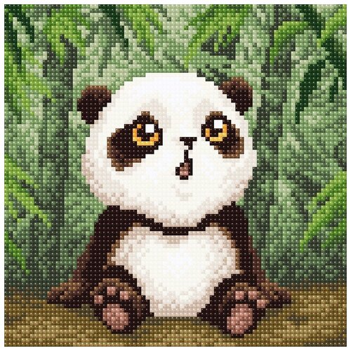 фото Малыш-панда набор для выкладывания стразами 20х20 brilliart мс-001