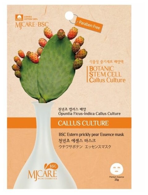 MIJIN Cosmetics тканевая маска MJ Care BSC Eastern Prickly Pear Essence с опунцией, 25 г, 25 мл