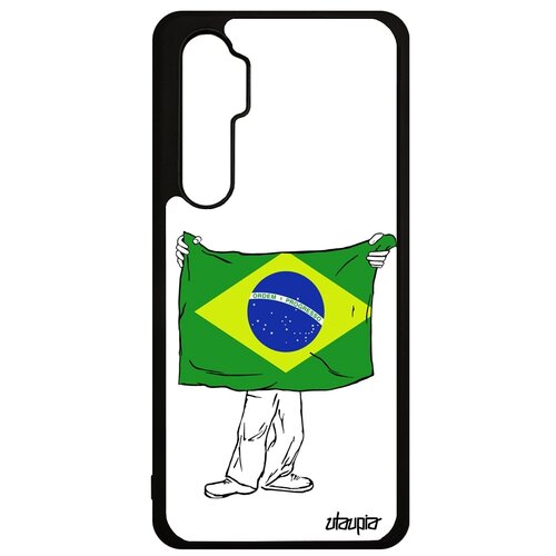 фото Чехол на мобильный mi note 10 lite, "флаг бразилии с руками" страна патриот utaupia