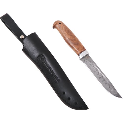 Нож Финка (нержавеющая дамасская сталь, орех-ал)