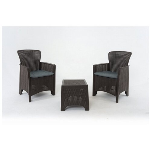 фото Комплект мебели vinotti sf3-2p (2 кресла+стол) коричневый
