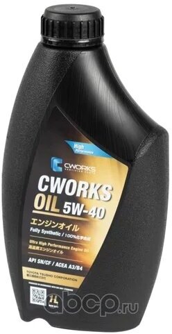 Синтетическое моторное масло CWORKS 5W-40 A3/B4, 1 л, 1 шт.