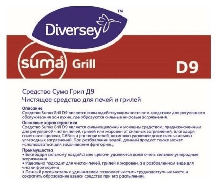 Чистящее средство для печей и грилей Suma Grill D9, 2 штуки