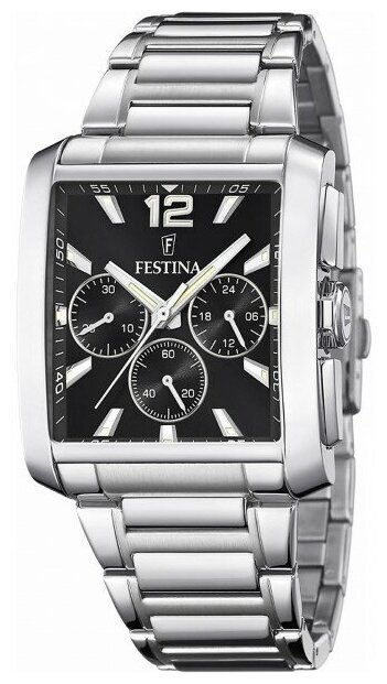 Наручные часы FESTINA Timeless Chrono, черный, серебряный