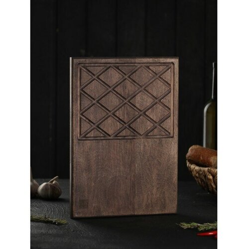 Разделочная доска для подачи Wild Kitchen, 32х22х2.5 см, граб темный