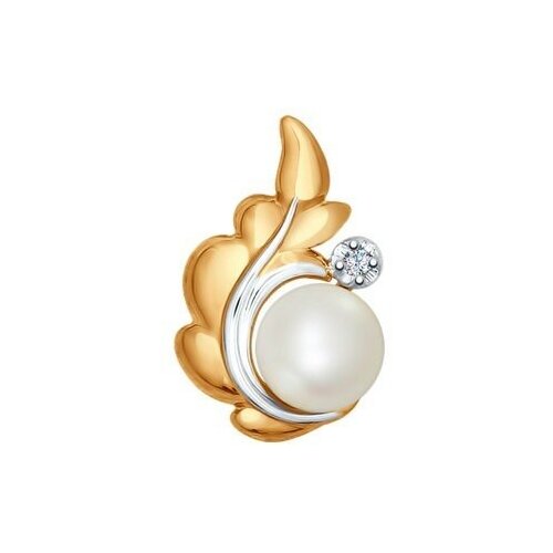 фото Подвеска diamant online, золото, 585 проба, бриллиант, жемчуг