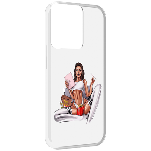 Чехол MyPads Модная-иллюстрация-девушки женский для OPPO Reno 8 задняя-панель-накладка-бампер