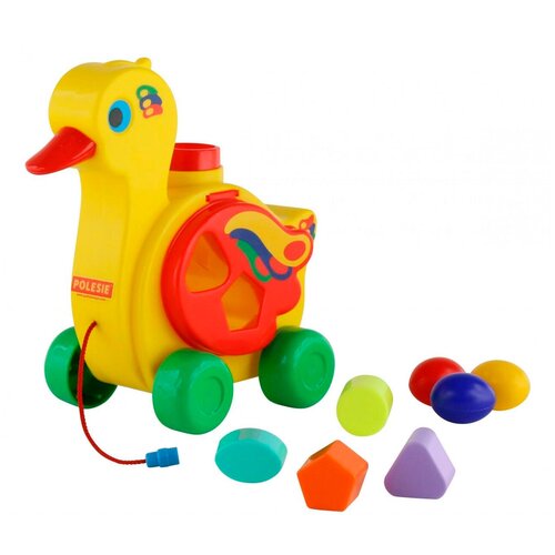 каталка игрушка полесье уточка несушка 6042 желтый Каталка-игрушка Полесье Уточка-несушка (6042), желтый