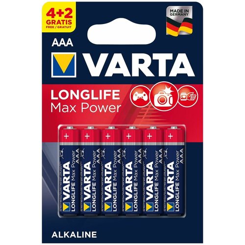 Батарейка VARTA LongLife MAX POWER AAA LR 03 BL 6 шт