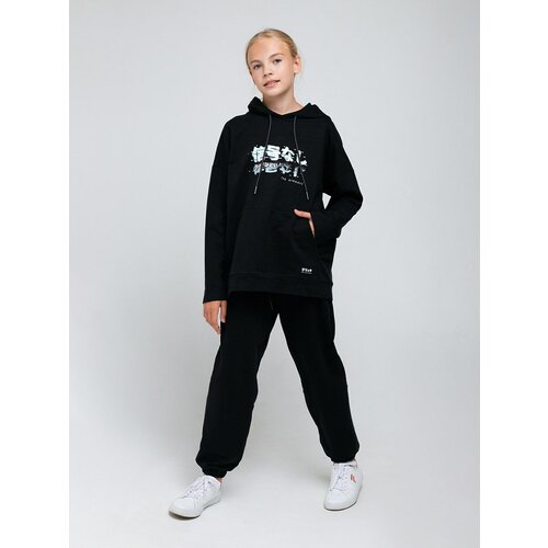 фото Брюки для девочки - чёрный - без рисунка , размер 146-170 cubby