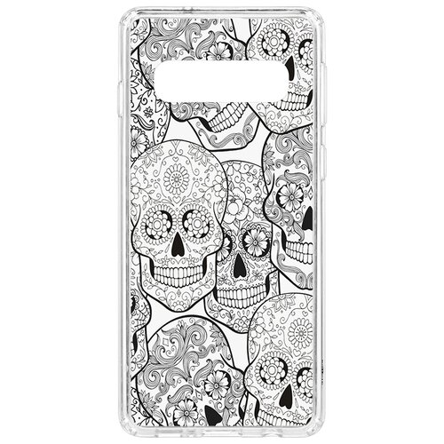 фото Чехол на samsung galaxy s10 kruche print skull black