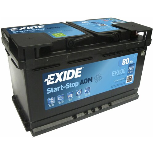 Аккумулятор Exide AGM Start-Stop 80Ач обратная полярность EK800