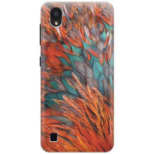 фото Cиликоновый чехол на zte blade a5 (2019) / зте блейд а5 2019 с принтом "разноцветные перья" gosso