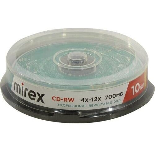диск cd rw mirex 700mb 12x cake box 25шт 202349 Диск CD-RW Mirex 203384