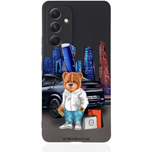 Черный силиконовый чехол MustHaveCase для Samsung Galaxy A54 Tony Moscow city/ Тони Москва Сити