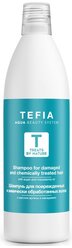 Tefia шампунь Treats by Nature для поврежденных и химически обработанных волос с маслом арганы и макадамии, 1000 мл