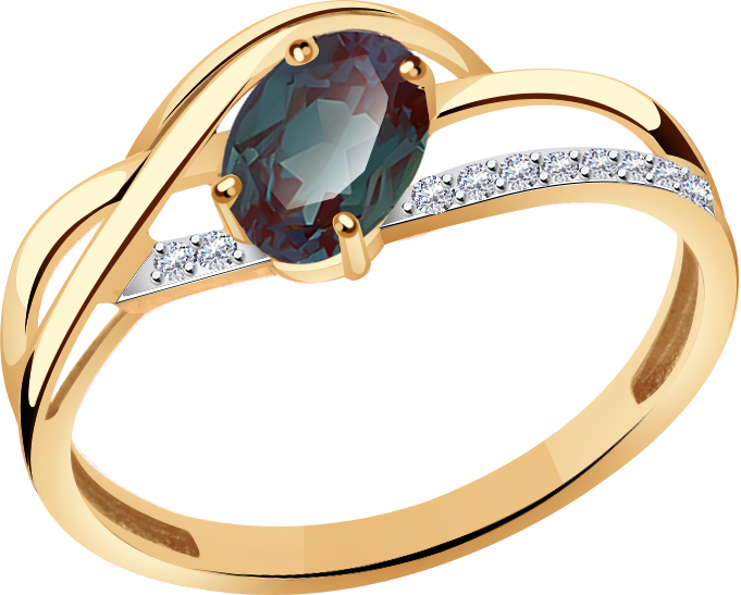 Кольцо Diamant online, золото, 585 проба, бриллиант, александрит