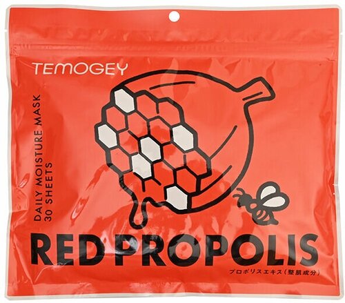 SPC TEMOGEY Red Propolis Тканевая маска для лица Красный Прополис, для повышения упругости и сияния кожи, 30шт.