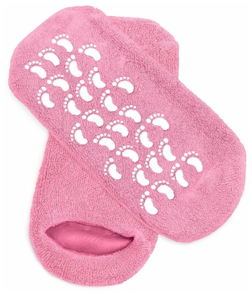 Гелевые маска-носки NAOMI увлажняющие многоразового использования, розовые.