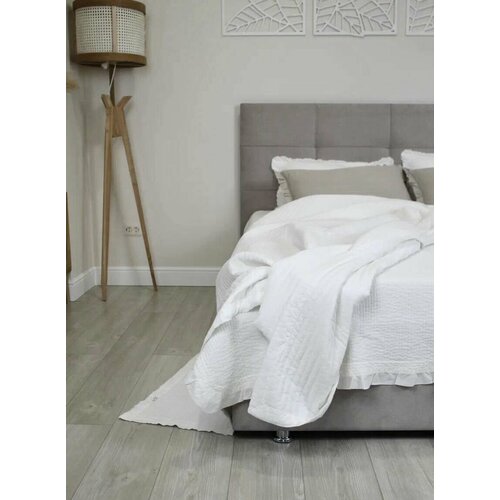 Одеяло стёганое из варёного хлопка, Versalise Decor, 200x220 см, лёгкое, белое, хлопковое, без пододеяльника