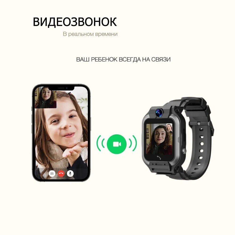 Смарт часы детские 4G с GPS, камерой и SIM картой, Чёрные — купить в ...