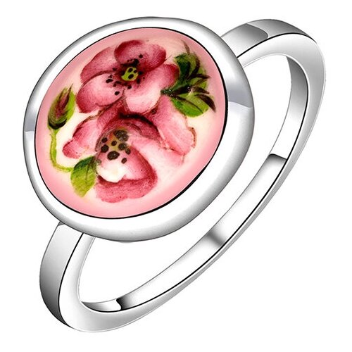 фото Серебряное кольцо золотые узоры 96-01-0011-41 с финифтью diamant-online