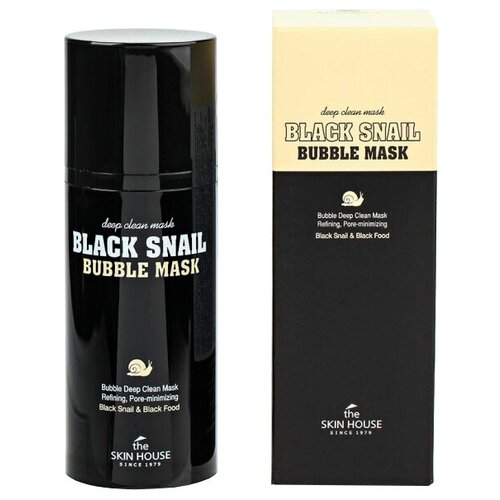 фото The skin house - black snail bubble mask маска кислородная с улиткой и древесным углем 100мл