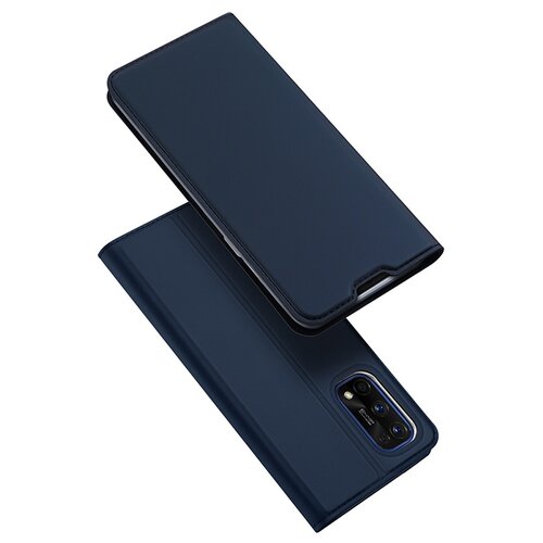 фото Чехол-книжка mypads для oppo realme 7 pro из качественной водоотталкивающей импортной кожи на жесткой металлической основе синий