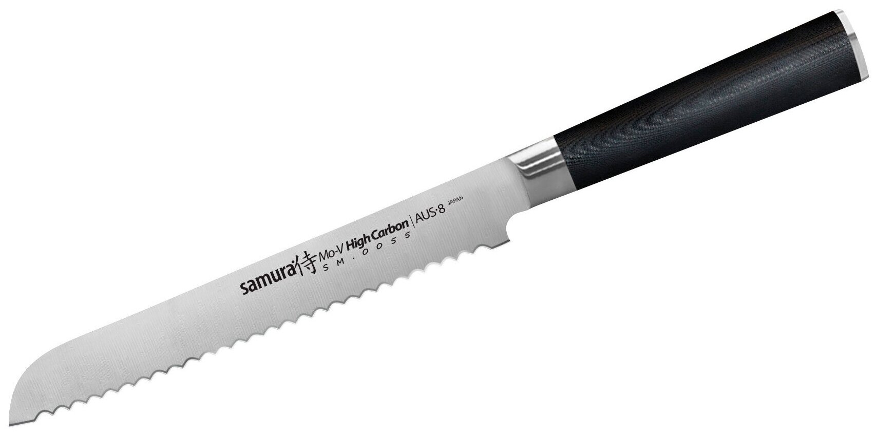 Нож для нарезки хлеба кухонный Samura Mo-V / хлебный нож 230мм SM-0055