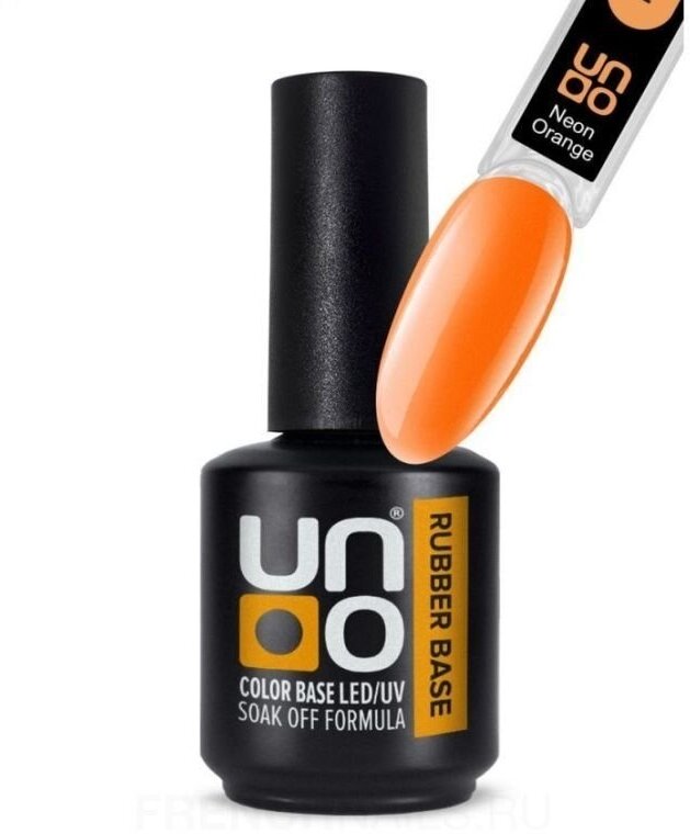 UNO Базовое покрытие Neon Color Rubber Base, neon orange, 12 мл, 12 г