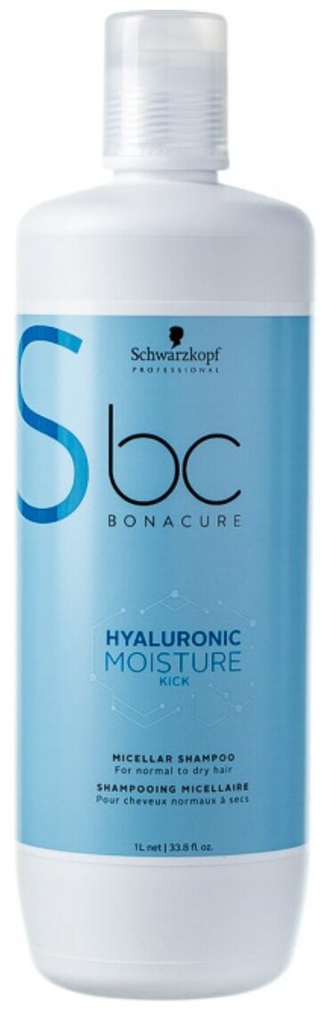 Schwarzkopf Professional шампунь увлажняющий мицеллярный Hyaluronic Moisture Kick Micellar для нормальных и сухих волос, 1000 мл