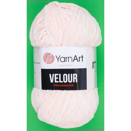 Пряжа YarnArt Velour светлый персик (869), 100%микрополиэстер, 170м, 100г, 1шт