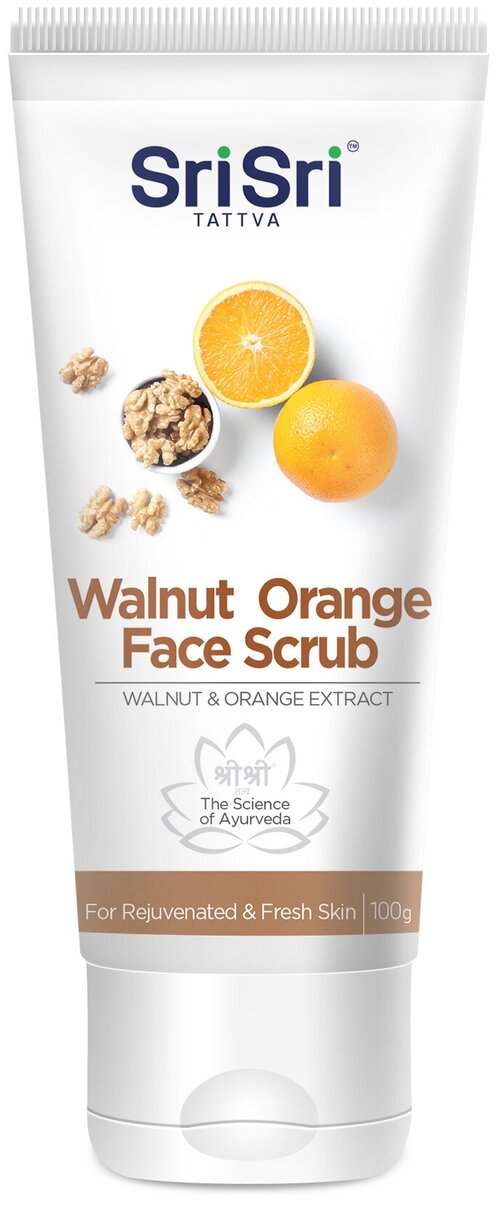 Sri Sri Tattva скраб для лица Walnut Orange Face Scrub с грецким орехом и апельсином, 100 мл, 100 г