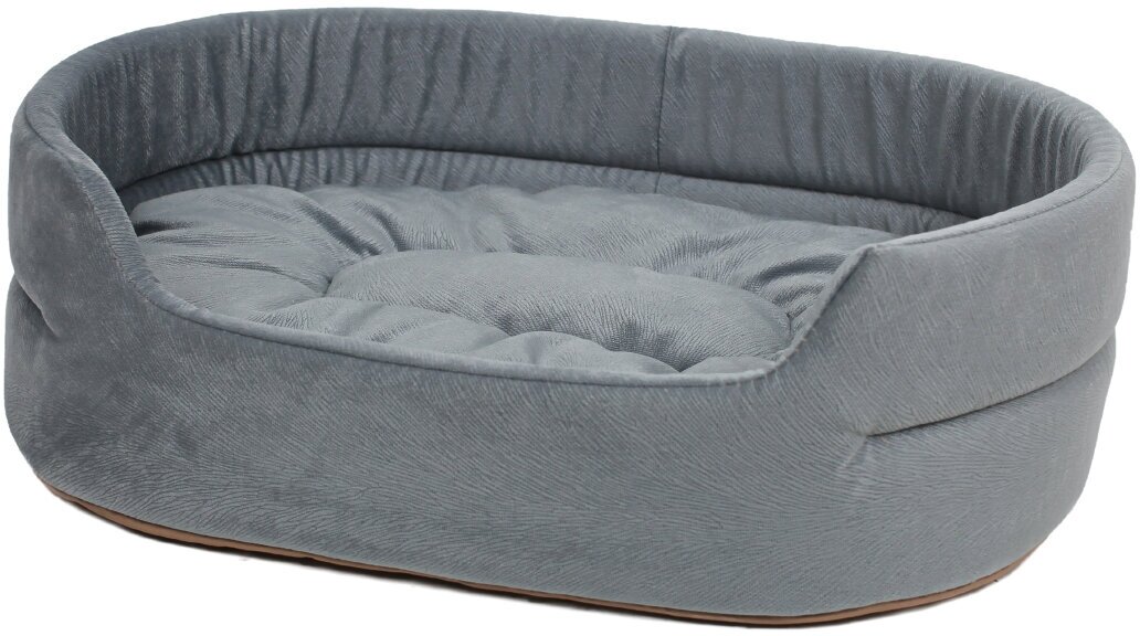 Лежанка для собак, для кошек, для животных / овальная с подушкой / 42x50 серый "котUпёс" - фотография № 6