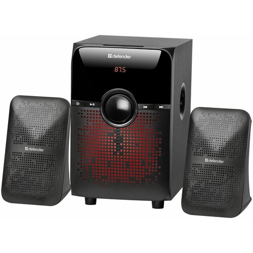 Колонки DEFENDER X182 акустическая 2.1 18Вт, BT/FM/MP3/SD/USB/LED/RC