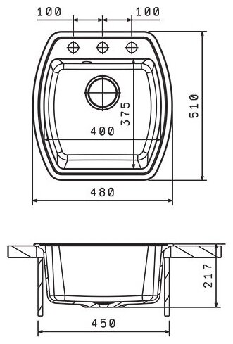 Кухонная мойка Florentina Нире 480 коричневый 20.190. B0480.105