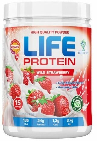 LIFE Protein 450 gr, 15 порции(й), клубника
