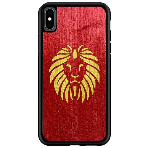 Чехол Timber&Cases для Apple iPhone X/XS TPU WILD collection - Царь зверей/Лев (Красный - Желтый Кото)