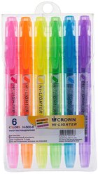 CROWN Набор текстовыделителей Multi Hi-Lighter, 6 шт. (H-500-6)