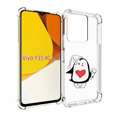 Чехол MyPads Пингвин с мороженым для Vivo Y35 4G 2022 / Vivo Y22 задняя-панель-накладка-бампер