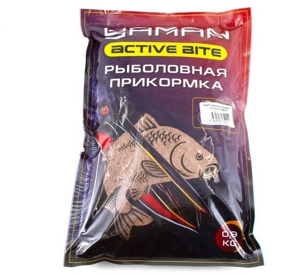 Прикормка Yaman Active Bite Сазан малина цвет красный 900 г. 9634461