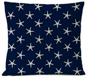 Морские звезды синем фоне / Велюр/ 40х40 / подарок / подушка диванная / подушка для интерьера
