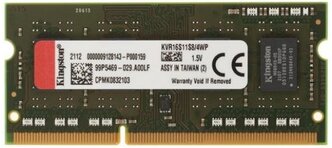 Оперативная память Kingston ValueRAM 4 ГБ DDR3 1600 МГц SODIMM CL11 KVR16S11S8/4WP