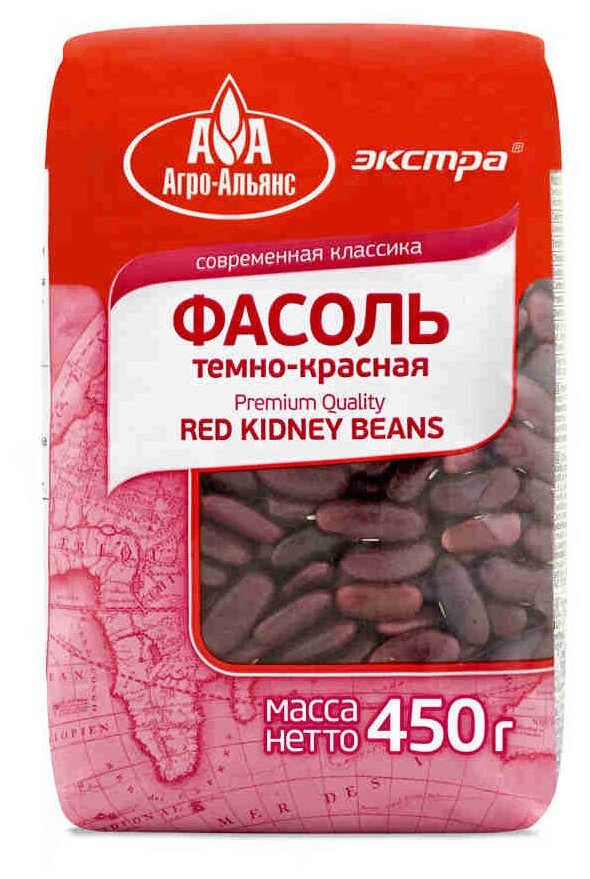 Фасоль темно-красная Red Kidney "Агро-Альянс Экстра" 450г - фотография № 2