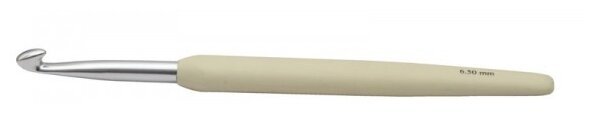 Крючок для вязания с эргономичной ручкой Waves 6,5мм, алюминий, серебристый/слоновая кость, KnitPro, 30914