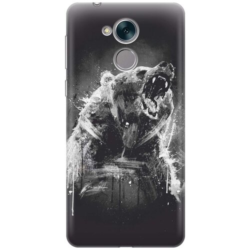 фото Cиликоновый чехол на honor 6с / хонор 6с с принтом "разъяренный медведь" gosso