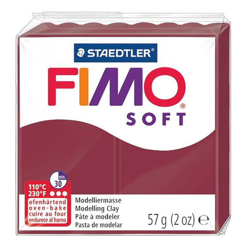 полимерная глина fimo soft запекаемая вишневый 8020 26 57 г 57 г Полимерная глина FIMO Soft запекаемая мерло (8020-23), 57 г 57 г