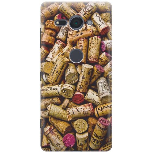 фото Re:pa накладка transparent для sony xperia xz2 compact с принтом "россыпь винных пробок"